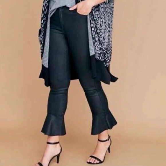 Lane Bryant Pants - Lane Bryant Coated Flare Hem Pant Approx Size 26 (No Tag)
